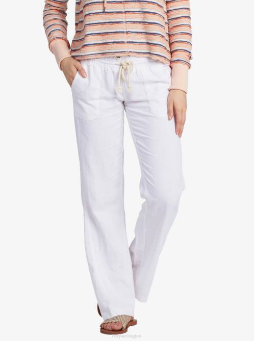 X4FH232 sea salt Oceanside Flared Pants Women Roxy | Pants