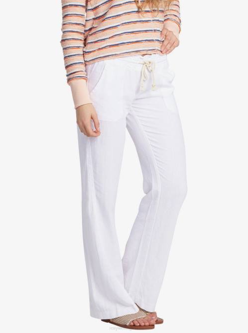 X4FH232 sea salt Oceanside Flared Pants Women Roxy | Pants