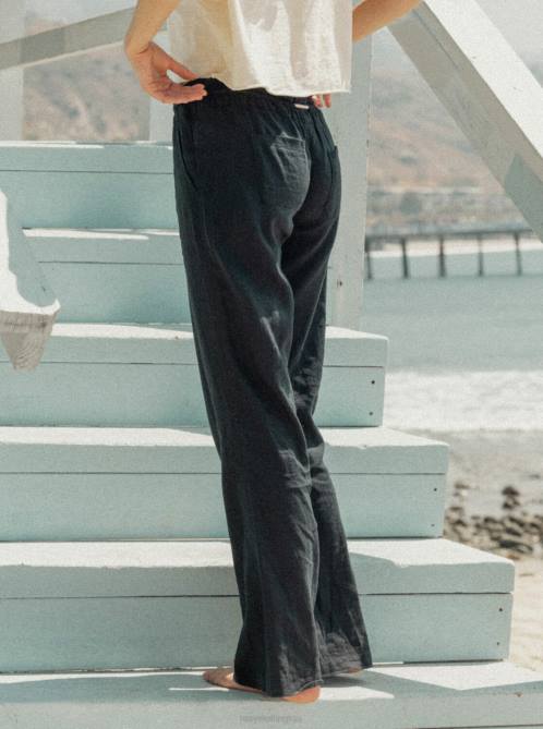 X4FH235 true black Oceanside Flared Pants Women Roxy | Pants