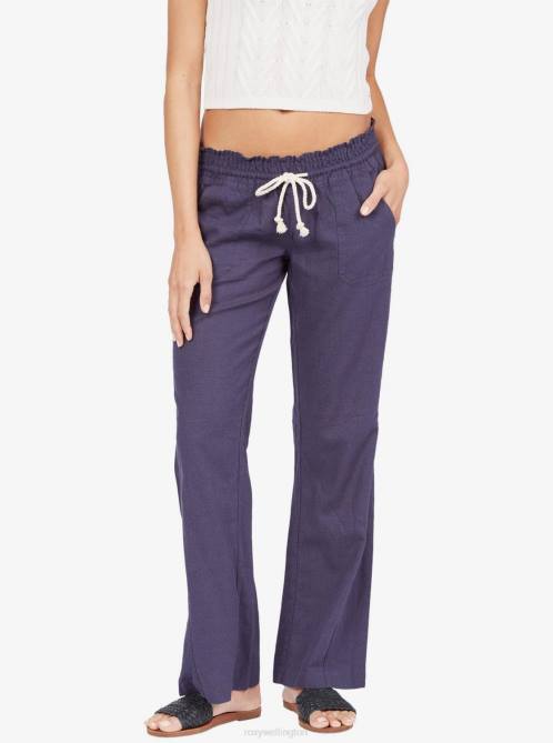 X4FH236 mood indigo Oceanside Flared Pants Women Roxy | Pants