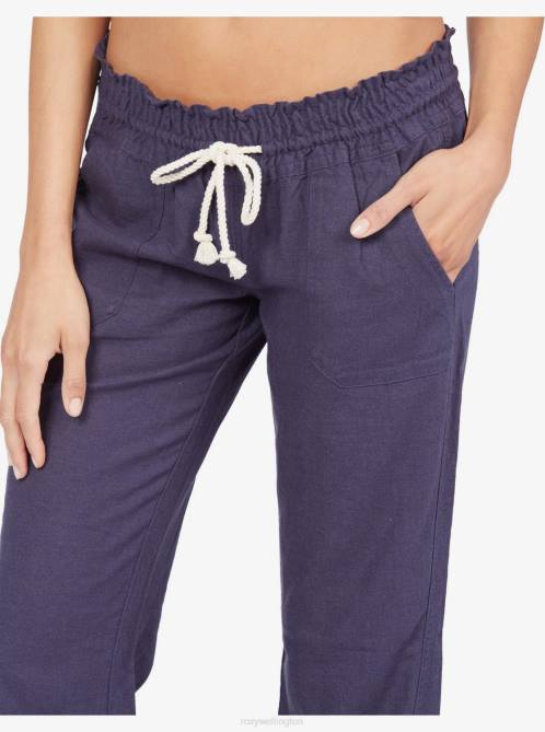 X4FH236 mood indigo Oceanside Flared Pants Women Roxy | Pants