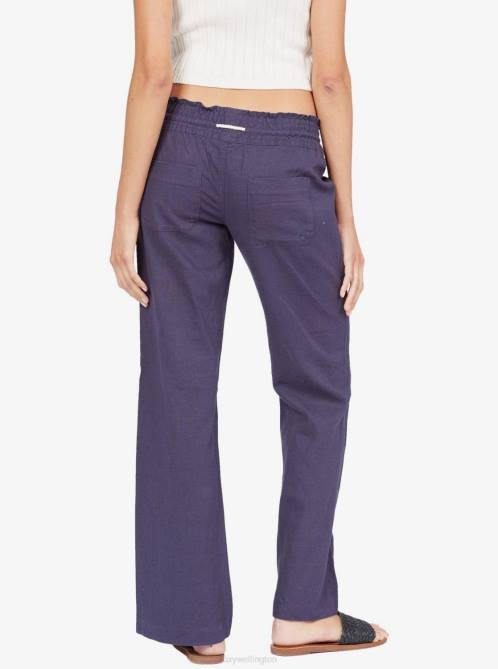 X4FH236 mood indigo Oceanside Flared Pants Women Roxy | Pants