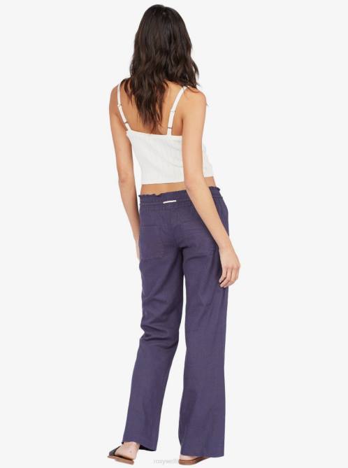 X4FH236 mood indigo Oceanside Flared Pants Women Roxy | Pants