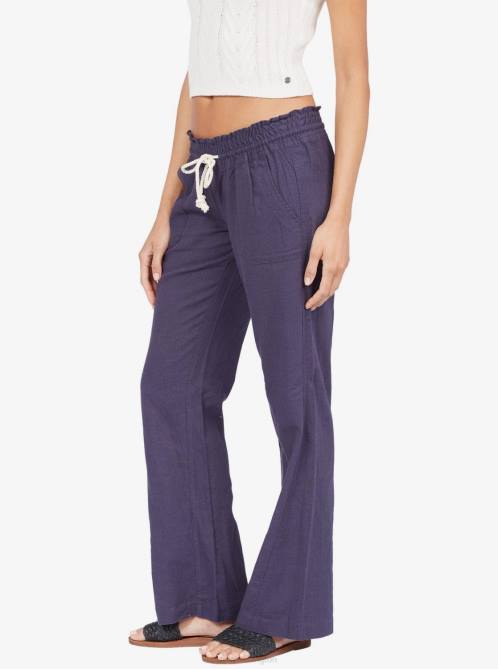 X4FH236 mood indigo Oceanside Flared Pants Women Roxy | Pants