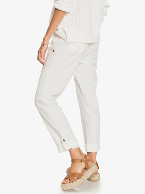 X4FH246 snow white On The Seashore Cargo Pants Women Roxy | Pants