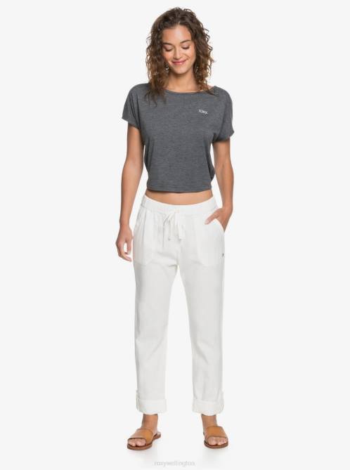 X4FH246 snow white On The Seashore Cargo Pants Women Roxy | Pants