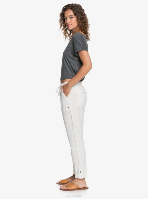 X4FH246 snow white On The Seashore Cargo Pants Women Roxy | Pants