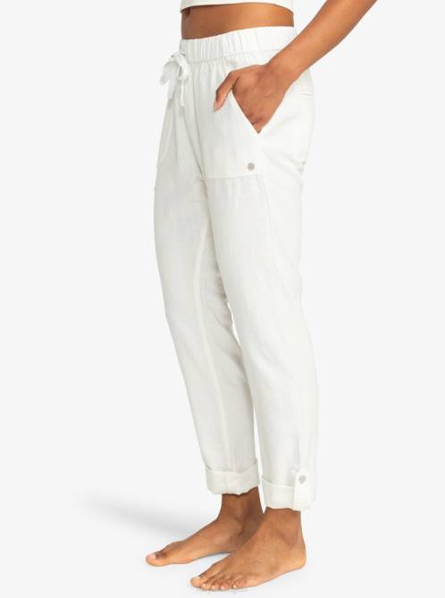X4FH246 snow white On The Seashore Cargo Pants Women Roxy | Pants