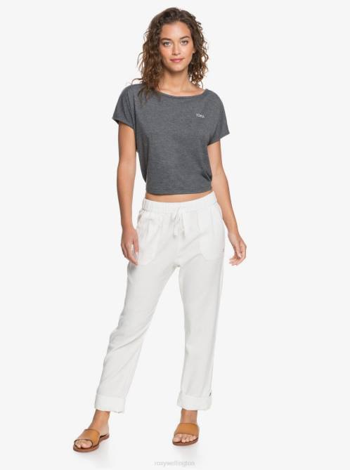 X4FH246 snow white On The Seashore Cargo Pants Women Roxy | Pants