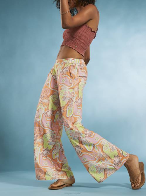 X4FH38 mock orange delic Midnight Avenue Wide Leg Pants Women Roxy | Pants