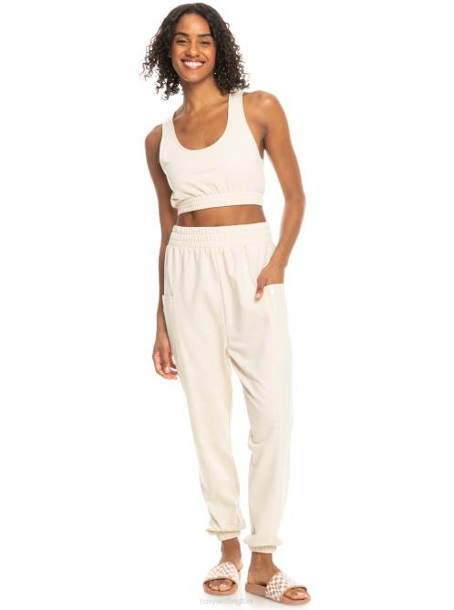 X4FH427 tapioca Next Set Drop Crotch Joggers Women Roxy | Pants