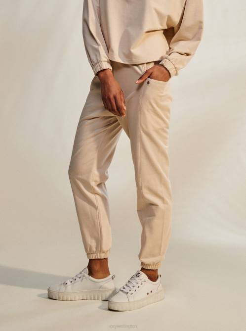 X4FH427 tapioca Next Set Drop Crotch Joggers Women Roxy | Pants