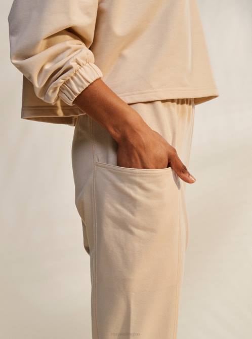 X4FH427 tapioca Next Set Drop Crotch Joggers Women Roxy | Pants