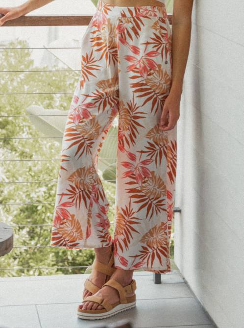 X4FH567 snow white seaside tropics Midnight Avenue Wide-Leg Pants Women Roxy | Pants