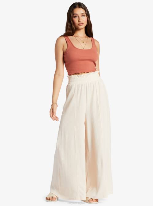 X4FH64 tapioca Jetsetter Wide Leg Pants Women Roxy | Pants