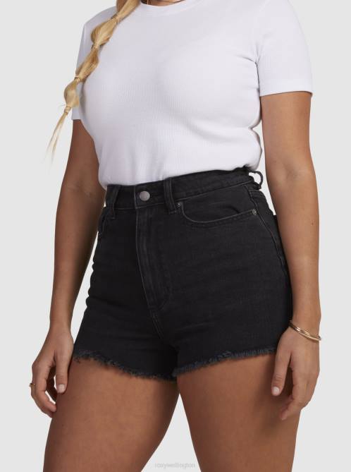 X4FH137 anthracite Eva Denim Shorts Women Roxy | Shorts