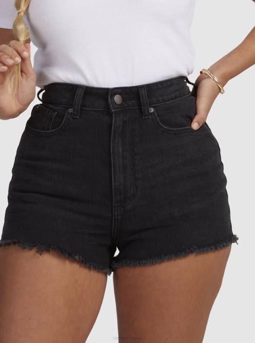 X4FH137 anthracite Eva Denim Shorts Women Roxy | Shorts