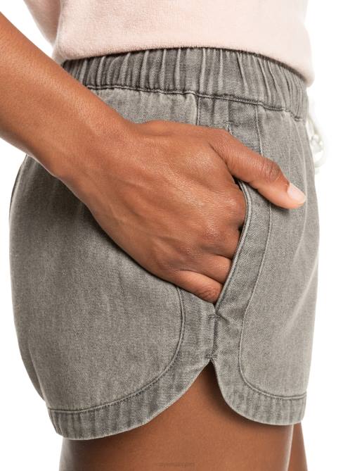 X4FH172 light grey New Impossible Denim Shorts Women Roxy | Shorts
