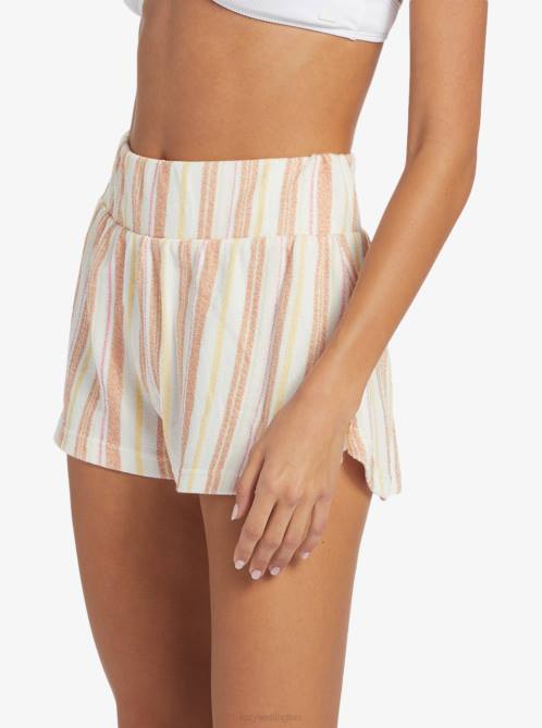 X4FH194 cork sunny side stripe Drop A Wave Short Sweatshirt Shorts Women Roxy | Shorts