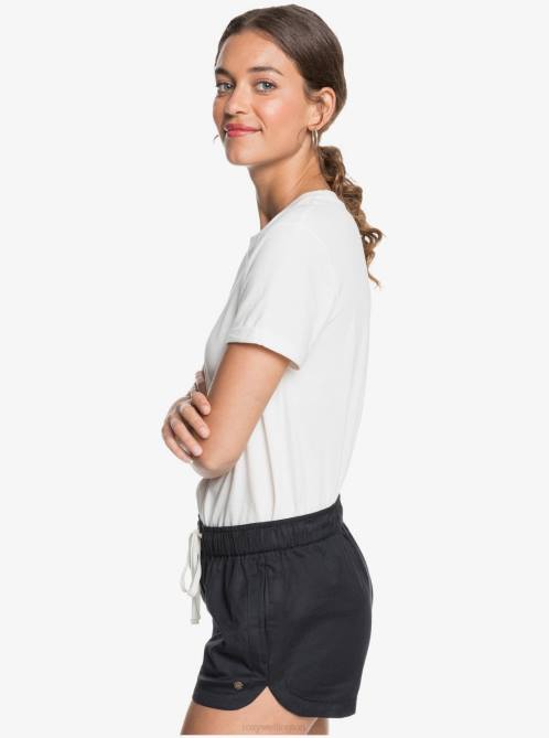 X4FH240 true black New Impossible Love Elastic Waist Shorts Women Roxy | Shorts