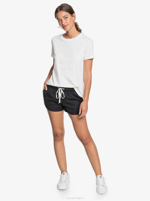 X4FH240 true black New Impossible Love Elastic Waist Shorts Women Roxy | Shorts