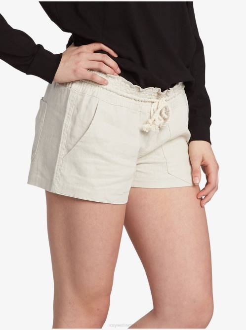 X4FH244 stone Oceanside Elastic Waist Shorts Women Roxy | Shorts