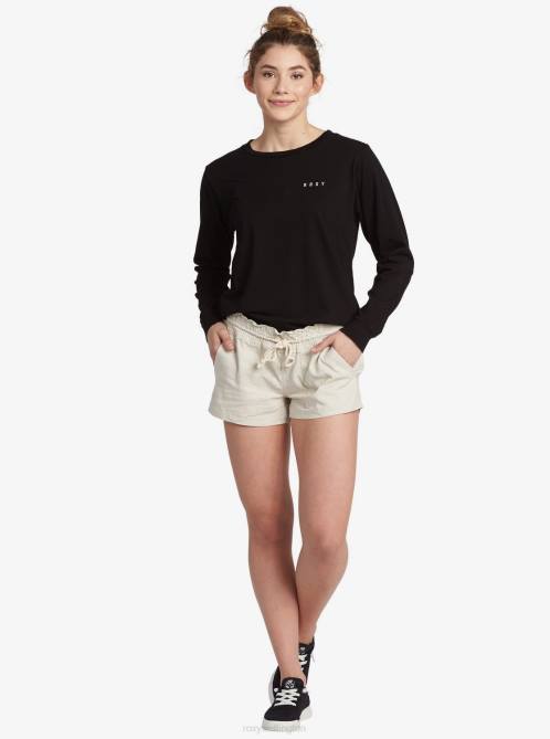 X4FH244 stone Oceanside Elastic Waist Shorts Women Roxy | Shorts