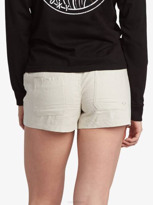 X4FH244 stone Oceanside Elastic Waist Shorts Women Roxy | Shorts