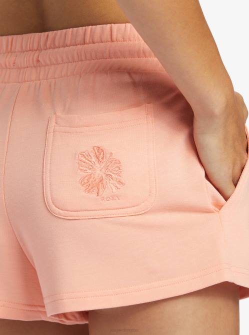X4FH274 papaya punch Check Out Sweat Shorts Women Roxy | Shorts