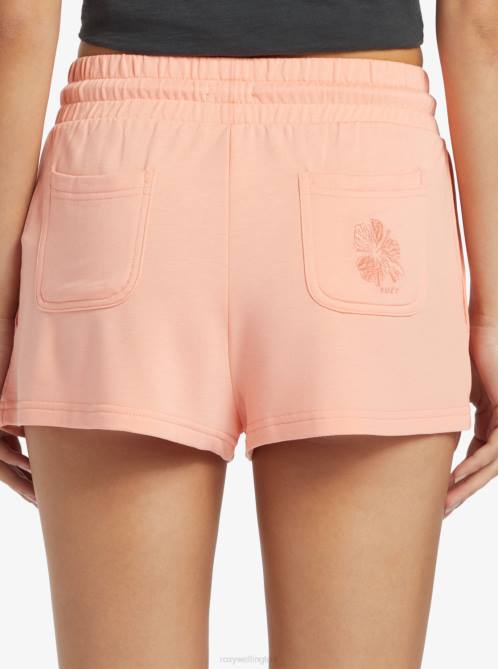 X4FH274 papaya punch Check Out Sweat Shorts Women Roxy | Shorts