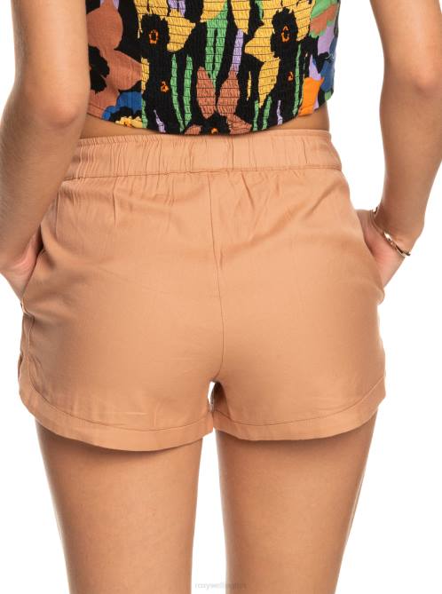 X4FH283 cork New Impossible Love Elastic Waist Shorts Women Roxy | Shorts