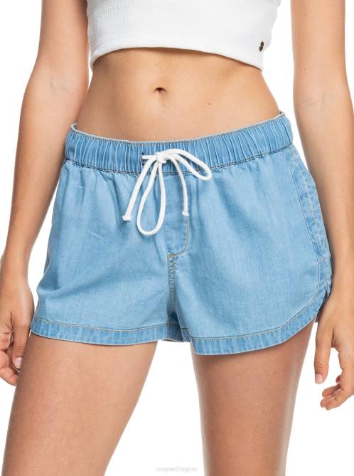 X4FH292 light blue New Impossible Denim Shorts Women Roxy | Shorts