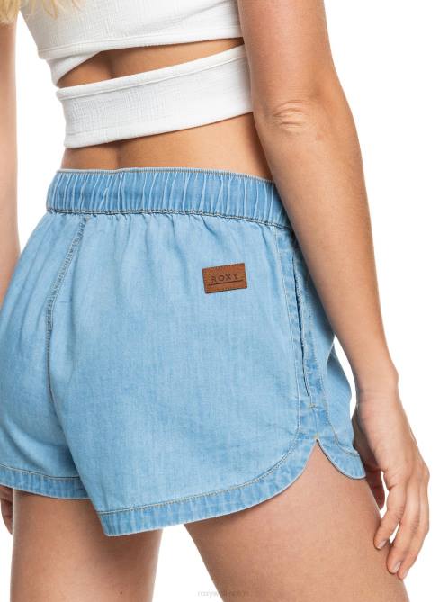 X4FH292 light blue New Impossible Denim Shorts Women Roxy | Shorts
