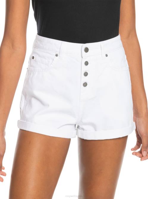 X4FH354 off white Authentic Summer High Denim Shorts Women Roxy | Shorts