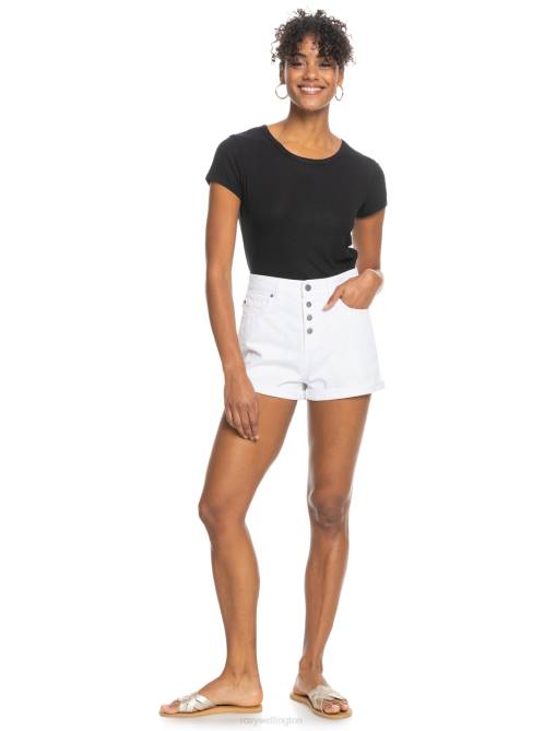 X4FH354 off white Authentic Summer High Denim Shorts Women Roxy | Shorts