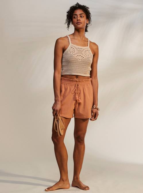 X4FH401 cork Sweet Souvenir High Waist Shorts Women Roxy | Shorts