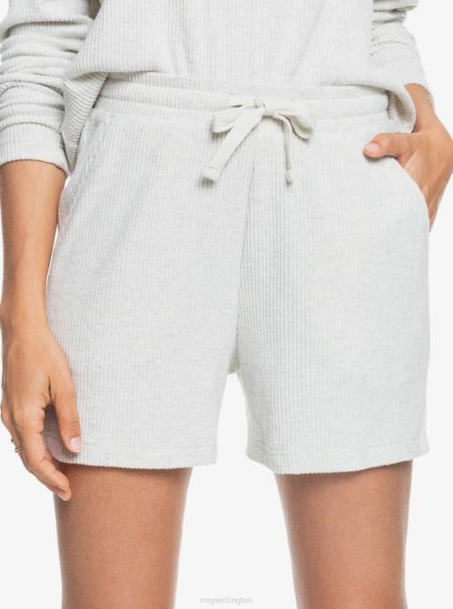 X4FH402 metro heather Sunday Morning Rib Shorts Women Roxy | Shorts