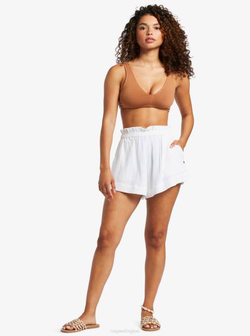 X4FH50 snow white What A Vibe Beach Shorts Women Roxy | Shorts
