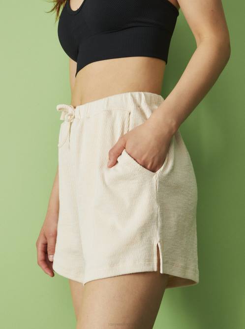 X4FH84 tapioca Sand Path Elastic Waist Shorts Women Roxy | Shorts