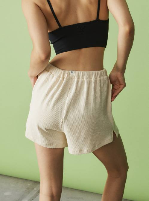 X4FH84 tapioca Sand Path Elastic Waist Shorts Women Roxy | Shorts
