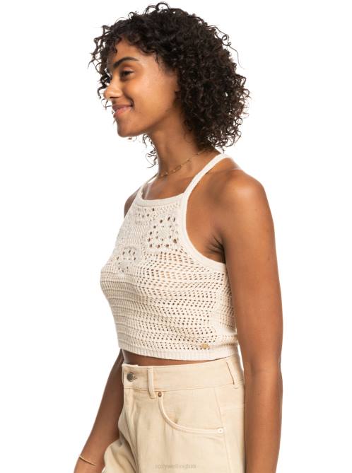 X4FH159 tapioca Malibu Crush Knitted Halter Top Women Roxy | Sweaters