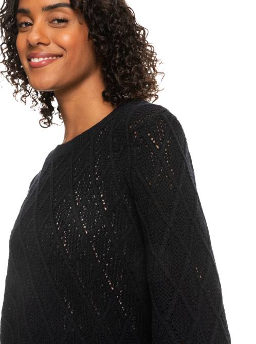 X4FH275 anthracite Paper Hearts Crew Neck Sweater Women Roxy | Sweaters