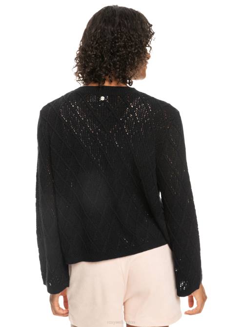 X4FH275 anthracite Paper Hearts Crew Neck Sweater Women Roxy | Sweaters