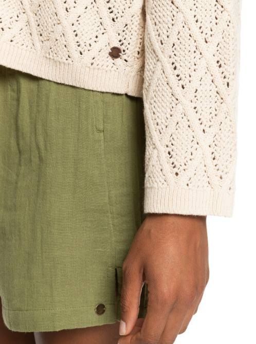 X4FH294 tapioca Paper Hearts Crew Neck Sweater Women Roxy | Sweaters