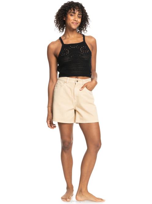 X4FH391 anthracite Malibu Crush Knitted Halter Top Women Roxy | Sweaters