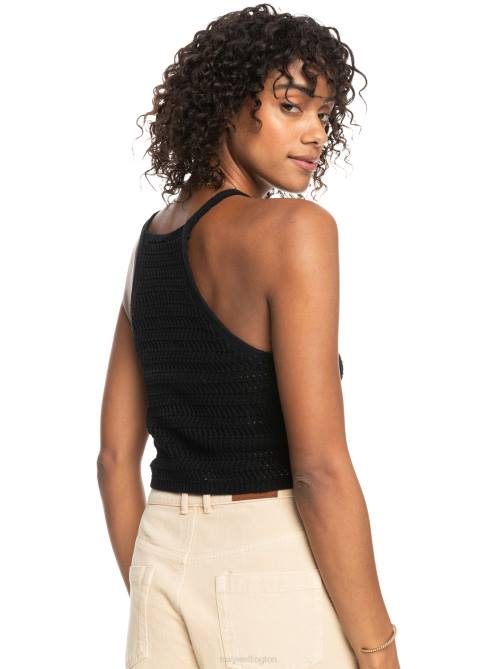 X4FH391 anthracite Malibu Crush Knitted Halter Top Women Roxy | Sweaters