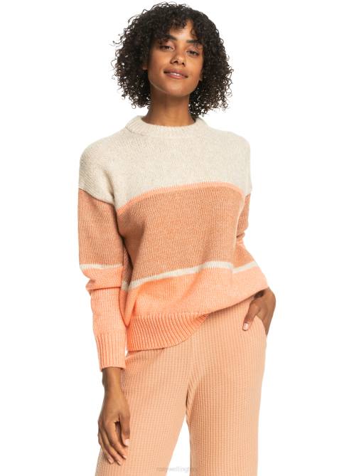X4FH397 tapioca Too Far Crew Neck Sweater Women Roxy | Sweaters