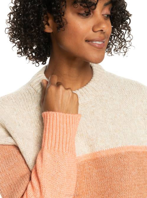 X4FH397 tapioca Too Far Crew Neck Sweater Women Roxy | Sweaters