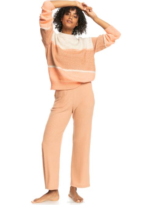 X4FH397 tapioca Too Far Crew Neck Sweater Women Roxy | Sweaters