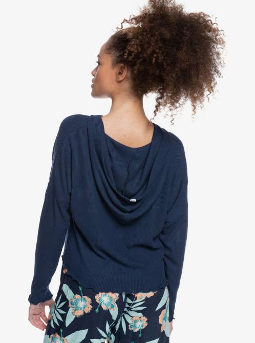X4FH412 mood indigo Cozy Day Long Sleeve Rib Knit Top Women Roxy | Sweaters